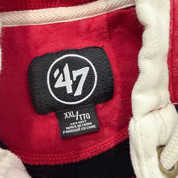 Chicago Blackhawks '47 Brand Superior Lacer Pullover Hoodie Men's 2XL Red Hockey - Picture 6 of 10